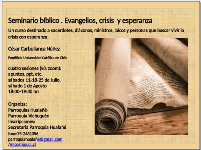 Chile: Seminario bíblico sobre Evangelios, crisis y&nbsp;esperanza
