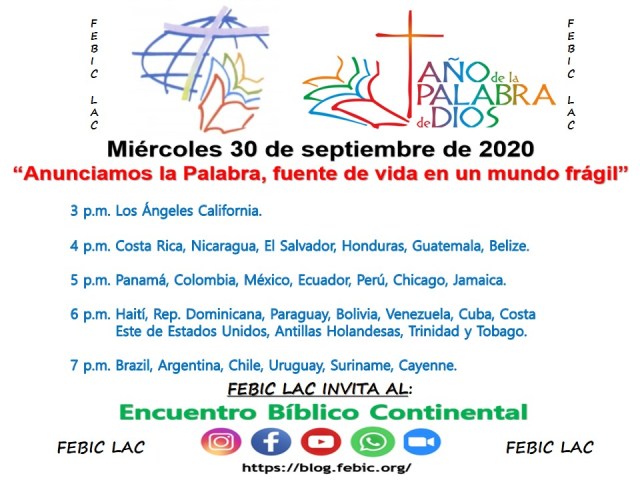 30 de Setiembre: CELEBRACION FESTIVA (Virtual Latinoamericana)